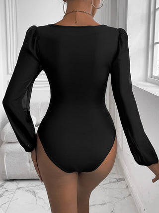 Sweetheart Neck Long Sleeve Bodysuit Divacious