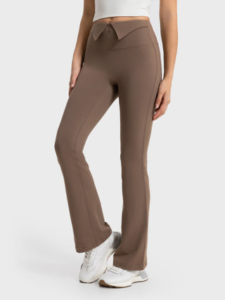 Millennia Wide Waistband Bootcut Sport Pants Trendsi