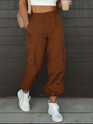 High Waist Drawstring Pants with Pockets Divacious