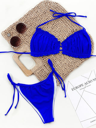 Frill Trill Halter Neck Bikini Set Divacious