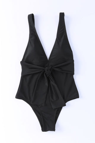 Plunge Wide Strap One-Piece Swimwear Trendsi