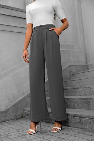 Pocketed High Waist Pants Divacious