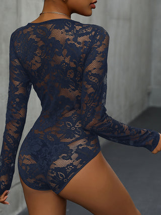 Lace Long Sleeve Bodysuit Divacious