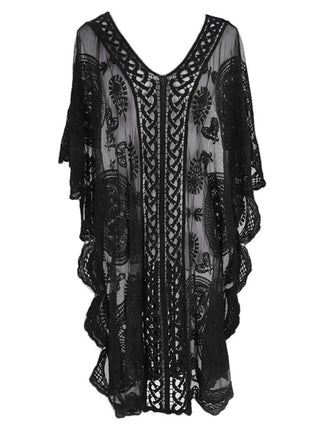 Lace V-Neck Half Sleeve Cover-Up Divacious