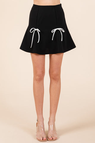 GeeGee 2-Bow Pleated Mini Skirt Divacious