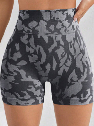 Printed High Waist Active Shorts Divacious