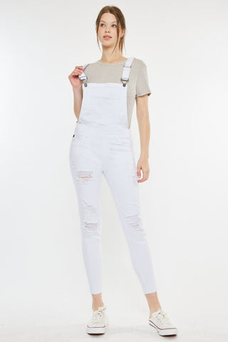 Kancan Distressed Skinny Denim Overalls Divacious