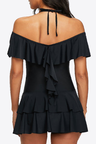 Ruffled Cold-Shoulder Two-Piece Swimsuit Divacious