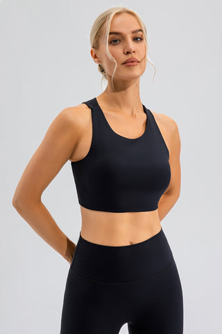 Round Neck Cutout Cropped Active Tank Trendsi