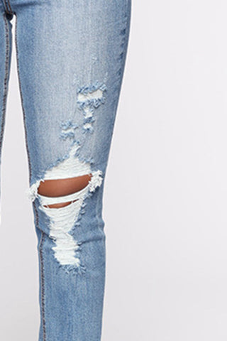 Distressed Slit Jeans Divacious