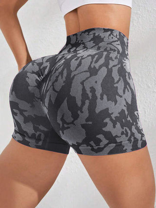 Printed High Waist Active Shorts Divacious