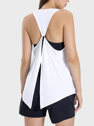 Millennia Round Neck Wide Strap Active Tank Trendsi