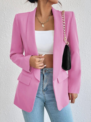 Shawl Collar Long Sleeve Blazer Divacious