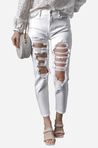 Distressed Jeans with Pockets Divacious