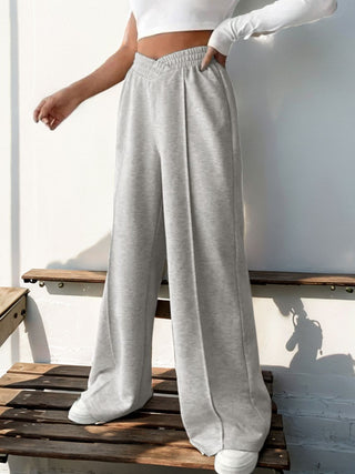 Elastic Waist Wide Leg Pants Divacious