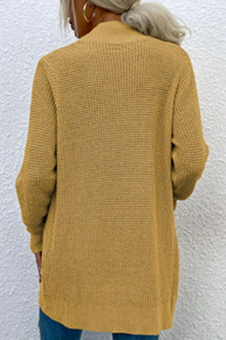 Open Front Rib-Knit Cardigan with Pockets Divacious