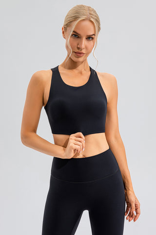 Round Neck Cutout Cropped Active Tank Trendsi