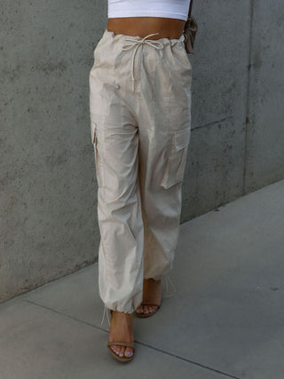 Drawstring Pants with Pockets Divacious