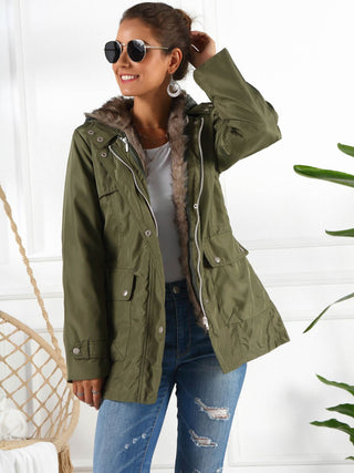 Ivy Lane Full Size Hooded Jacket with Detachable Liner (Three-Way Wear) Trendsi