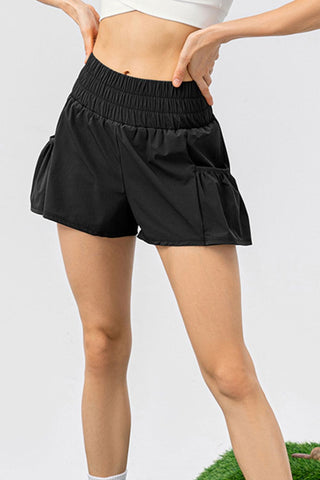 Elastic Waist Pocketed Active Shorts Trendsi