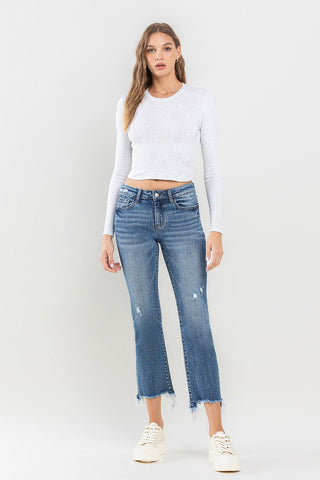 Lovervet Mid Rise Frayed Hem Jeans Divacious