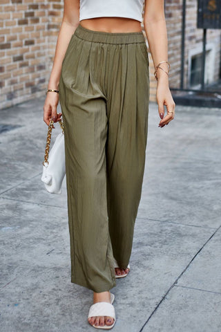 Elastic Waist Wide Leg Pants Divacious