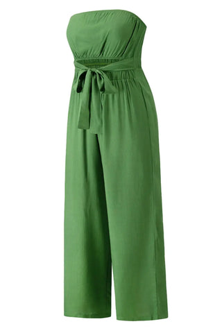 Tied Cutout Tube Wide Leg Jumpsuit Divacious