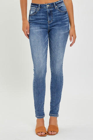 Full Size Mid Rise Ankle Skinny Jeans Divacious