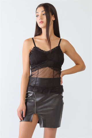 FASHION4YOU Sheer Mesh Lace Push-Up Bustier Divacious