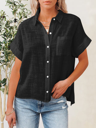 Button Up Short Sleeve Shirt Divacious