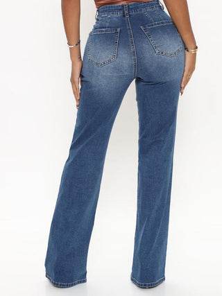 Raw Hem High Waist Jeans Divacious