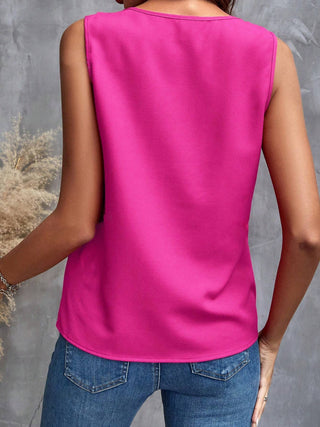 Ruffled V-Neck Tank Divacious