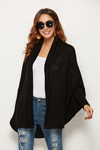 Open Front Dolman Sleeve Longline Cardigan Divacious