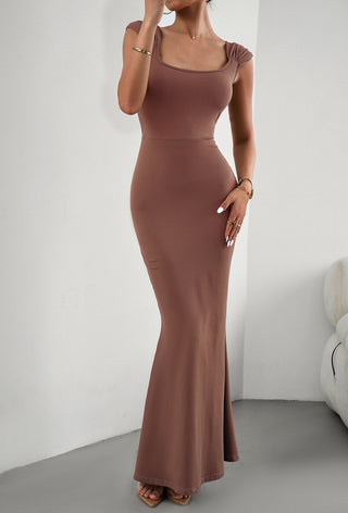 Devine Cap Sleeve Scoop Neck Maxi Dress Trendsi