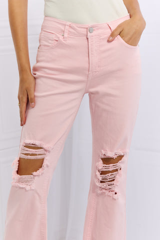 Miley Full Size Distressed Ankle Flare Jeans Divacious