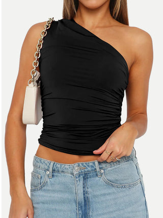 Ruched One Shoulder Tank Divacious