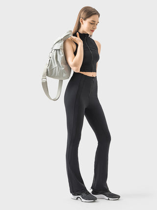 Millennia Zipper Detail High Waist Active Pants Trendsi