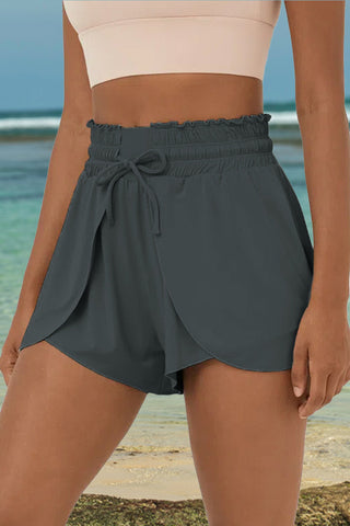 Drawstring Elastic Waist Swim Shorts Divacious