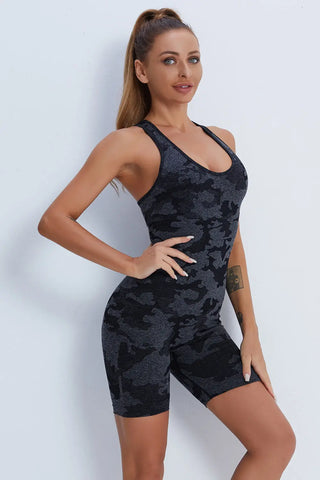 Crisscross Wide Strap Active Romper Divacious