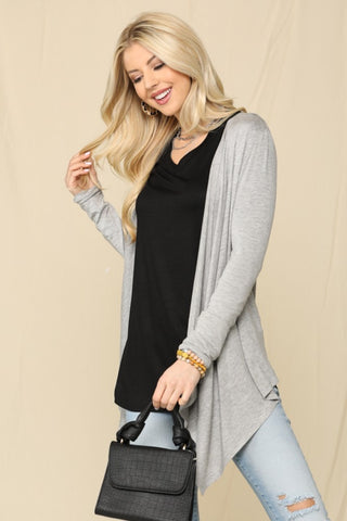 Celeste Full Size Open Front Knit Cardigan Divacious