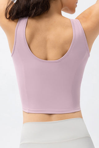 Round Neck Wide Strap Active Tank Trendsi