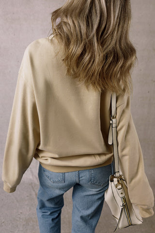 Round Neck Long Sleeve Sweatshirt Divacious