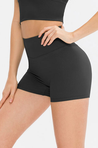 Slim Fit Wide Waistband Sports Shorts Divacious