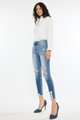 Kancan High Rise Frayed Ankle Skinny Jeans Divacious