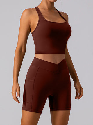 Square Neck Racerback Cropped Tank Trendsi