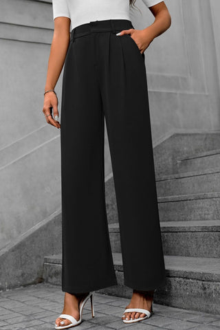 Pocketed High Waist Pants Divacious