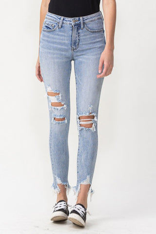 Lovervet Full Size Lauren Distressed High Rise Skinny Jeans Divacious