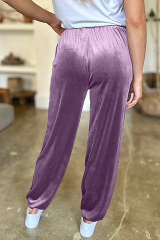 Pocketed Elastic Waist Joggers Divacious