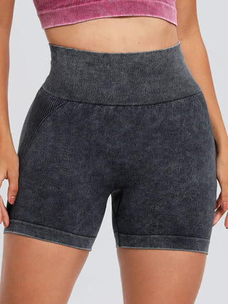 Washed High Waist Active Shorts Divacious