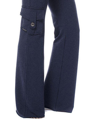 Mid Waist Pants with Pockets Divacious